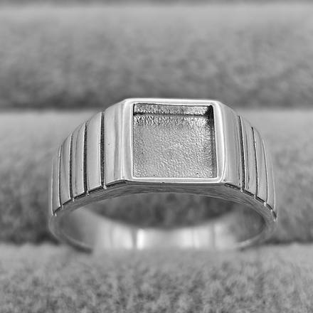 Square Lined Signet Ring