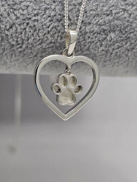 Hanging Heart Paw Pendant