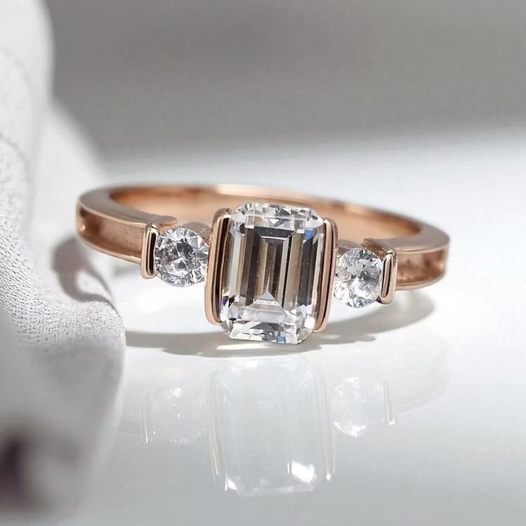 Emerald Cut 9K Ring