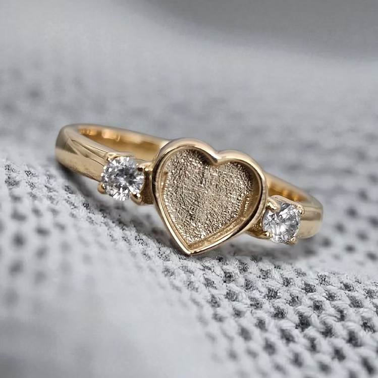 Heart Double Gem 9K Ring