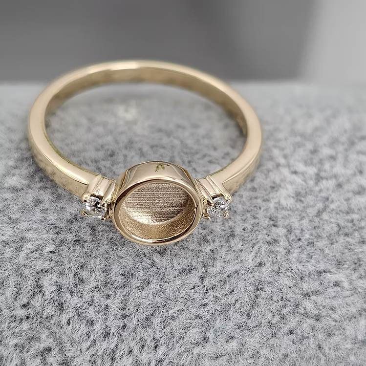 Round Double Gem 9K Ring