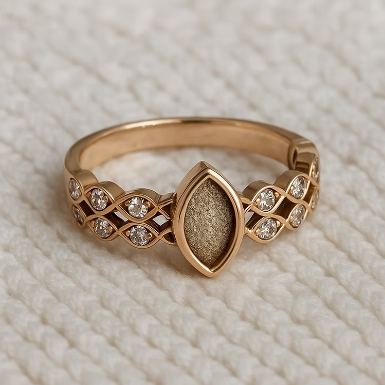 Double Band Marquise 9K Ring