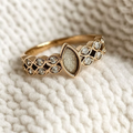 Double Band Marquise 9K Ring