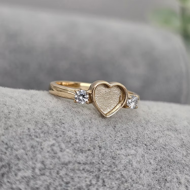 Heart Double Gem 9K Ring