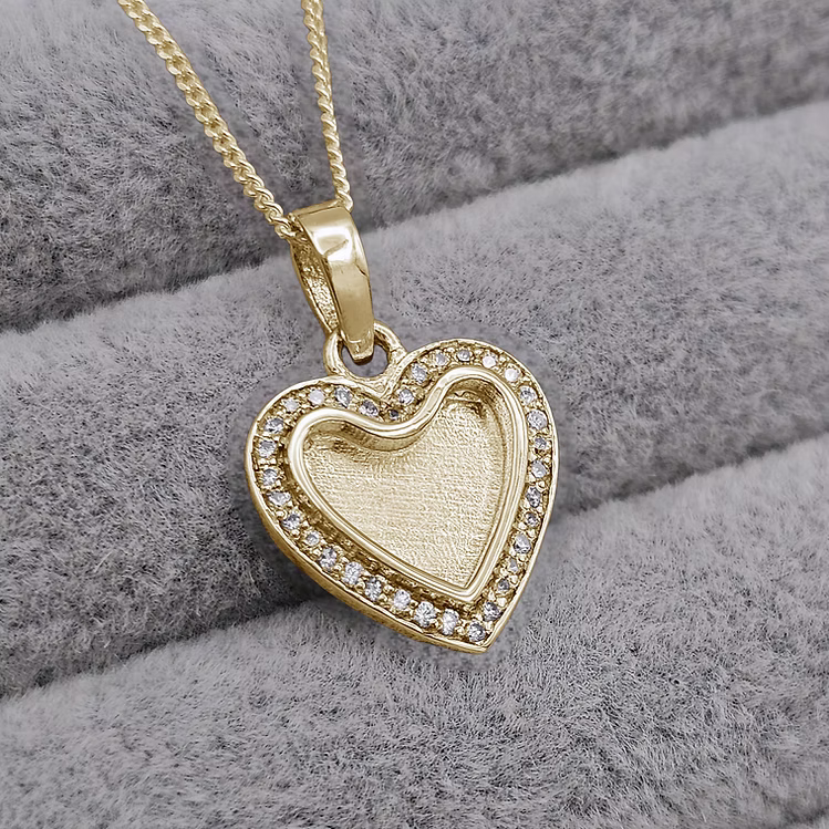 Heart CZ 9K Pendant