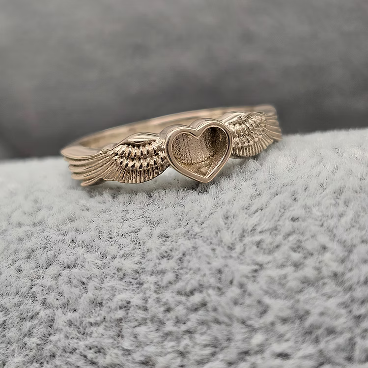 Angel Heart Wings 9K Ring