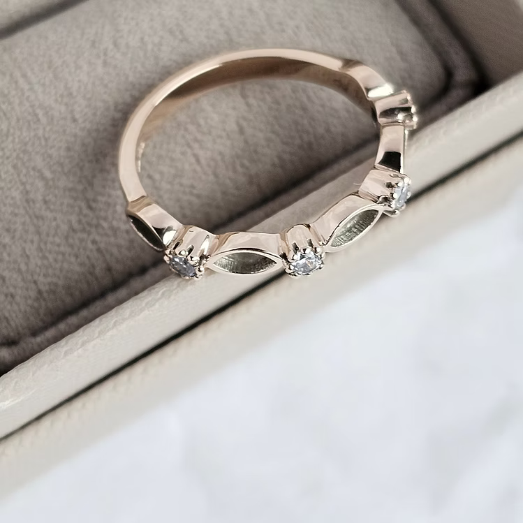 Half Marquise 9K Ring