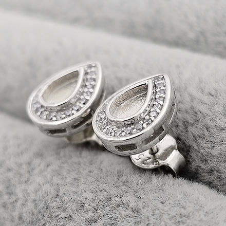 Pear CZ Studs