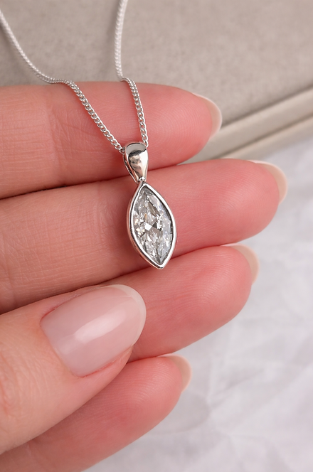Secretly Set Marquise Pendant