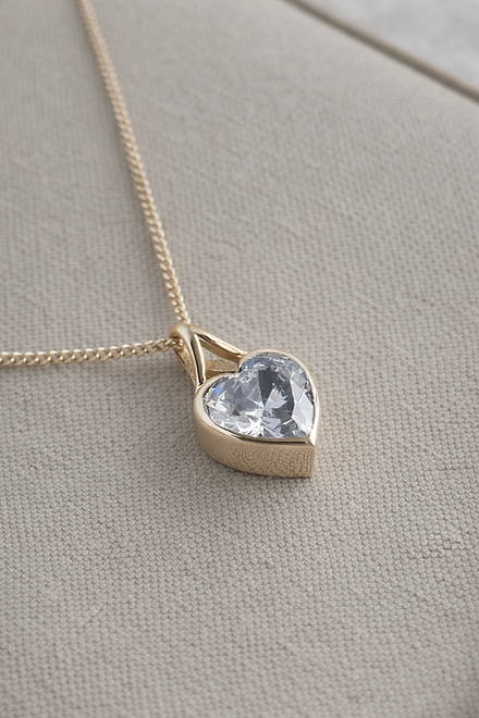 Secretly Set Heart 9K Pendant