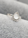 Teardrop Half Halo Ring