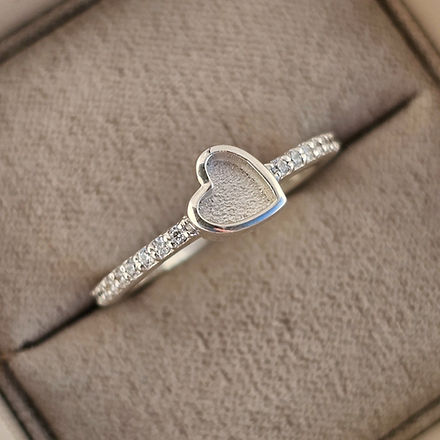 Dainty CZ Heart Ring