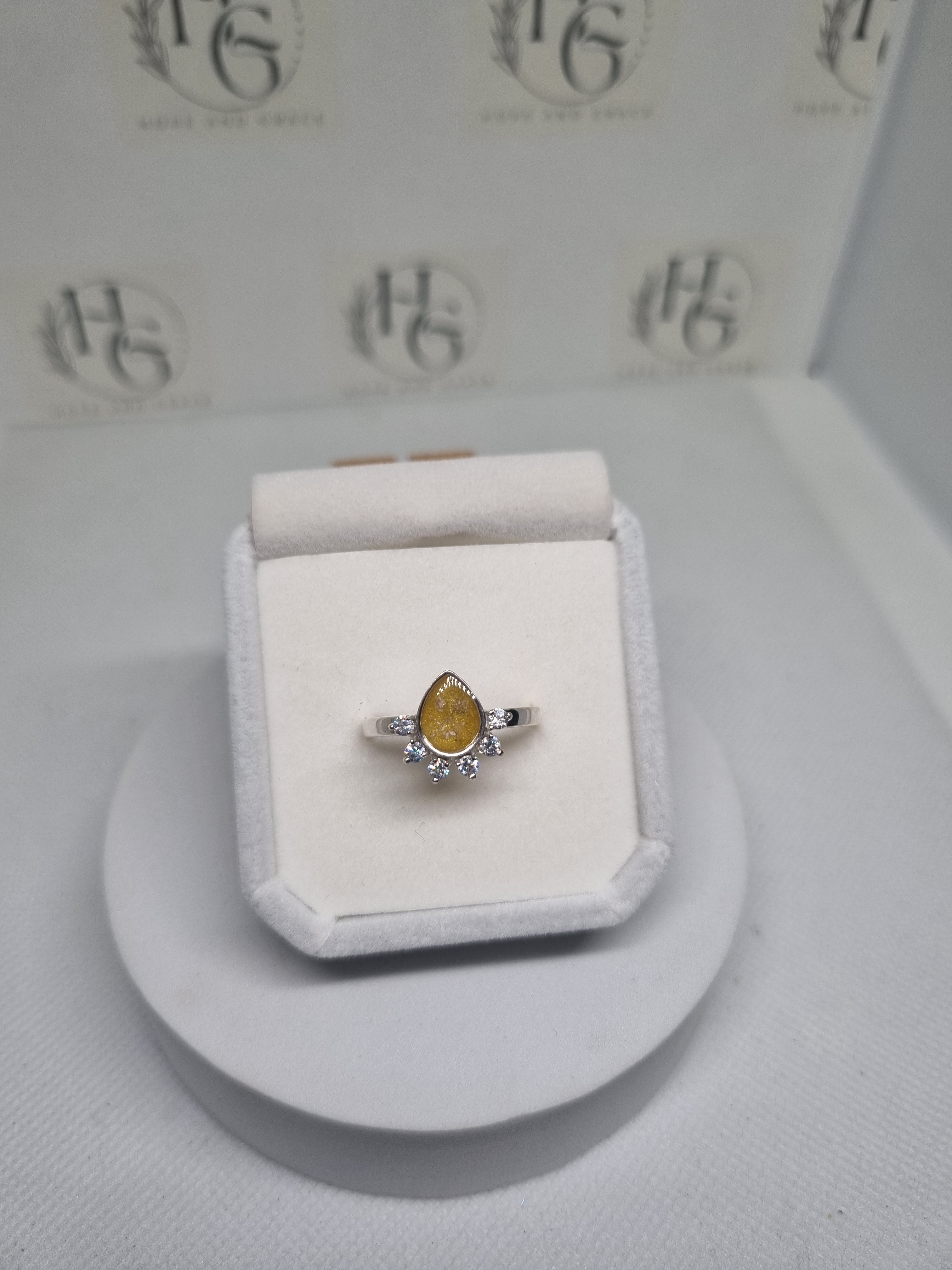 Teardrop Half Halo Ring