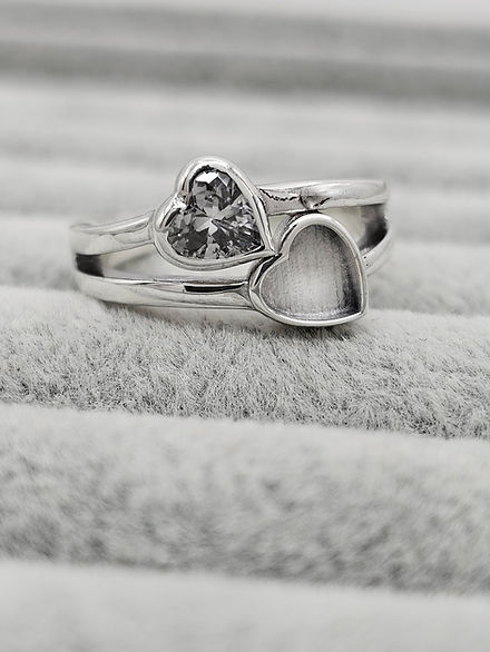 Twin Heart CZ Ring