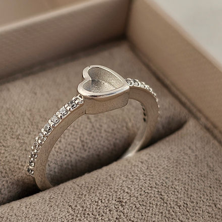 Dainty CZ Heart Ring