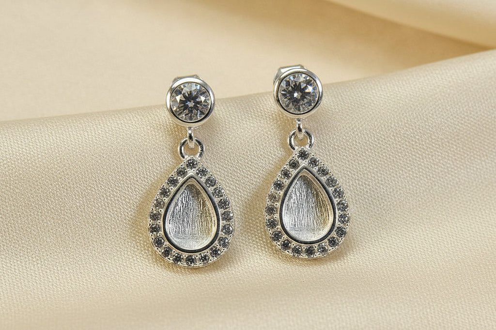 Teardrop CZ Earrings