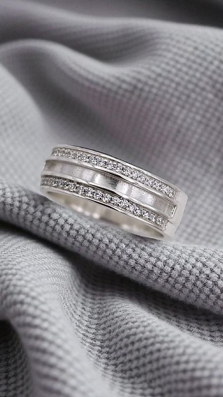 Double CZ Channel Ring